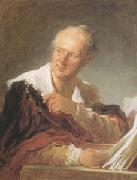 Jean Honore Fragonard Portrait of Diderot (mk05) oil painting reproduction